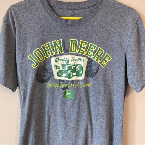 John Deere Tee Shirt Size Small Grey Green Yellow - Picture 3 of 5